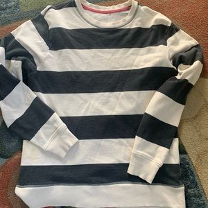 black and white stripped crewneck